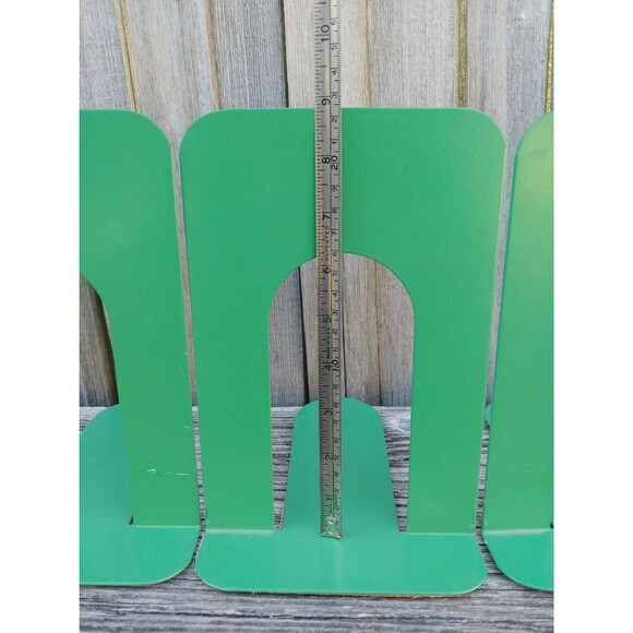 3 Mid Century Modern Bookends: Industrial Style Green Bookend Trio, Office Decor - Picture 10 of 10